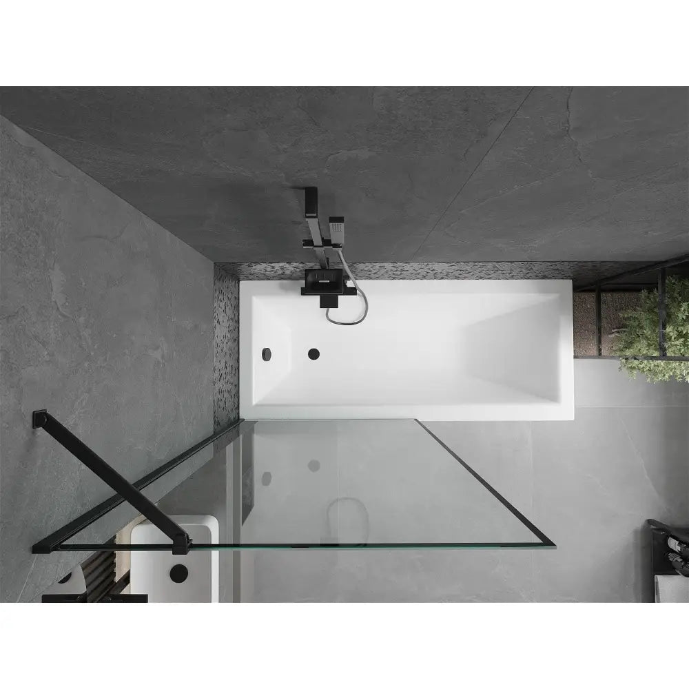 Cubik Rektangulært Badekar 160x70 Cm med Kabinett og 1-delt Dør 90 Cm Svart Mønster - 550316070x