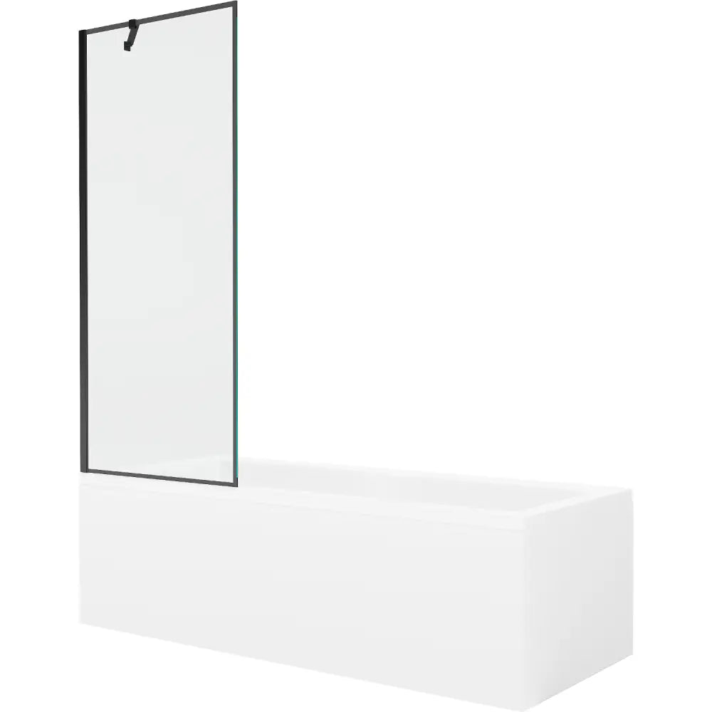 Cubik Rektangulært Badekar 170x70 Cm med Kabinett og Enkeltfløyet Dusjdør 70 Cm Svart Mønster - 550317070x