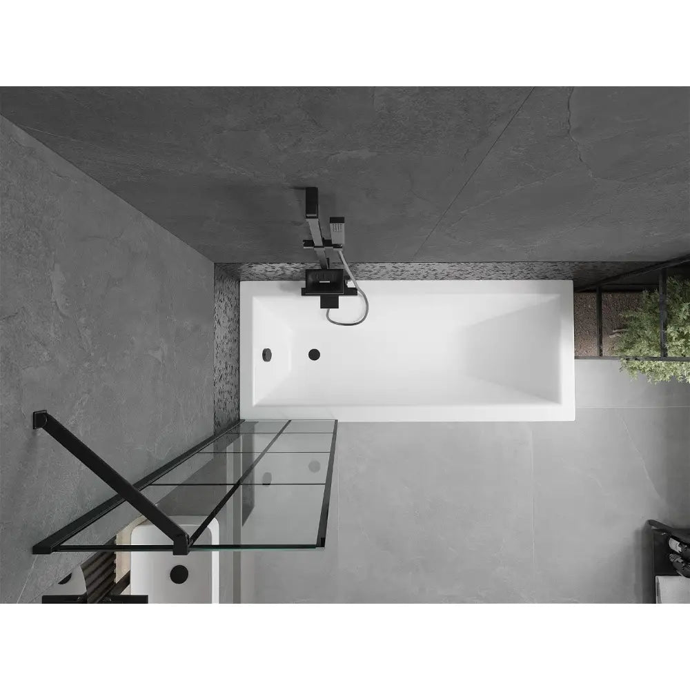 Cubik Rektangulært Badekar 170x70 Cm med Kabinett og Enkelt 50 Cm Dør Svart Mønster - 550317070x