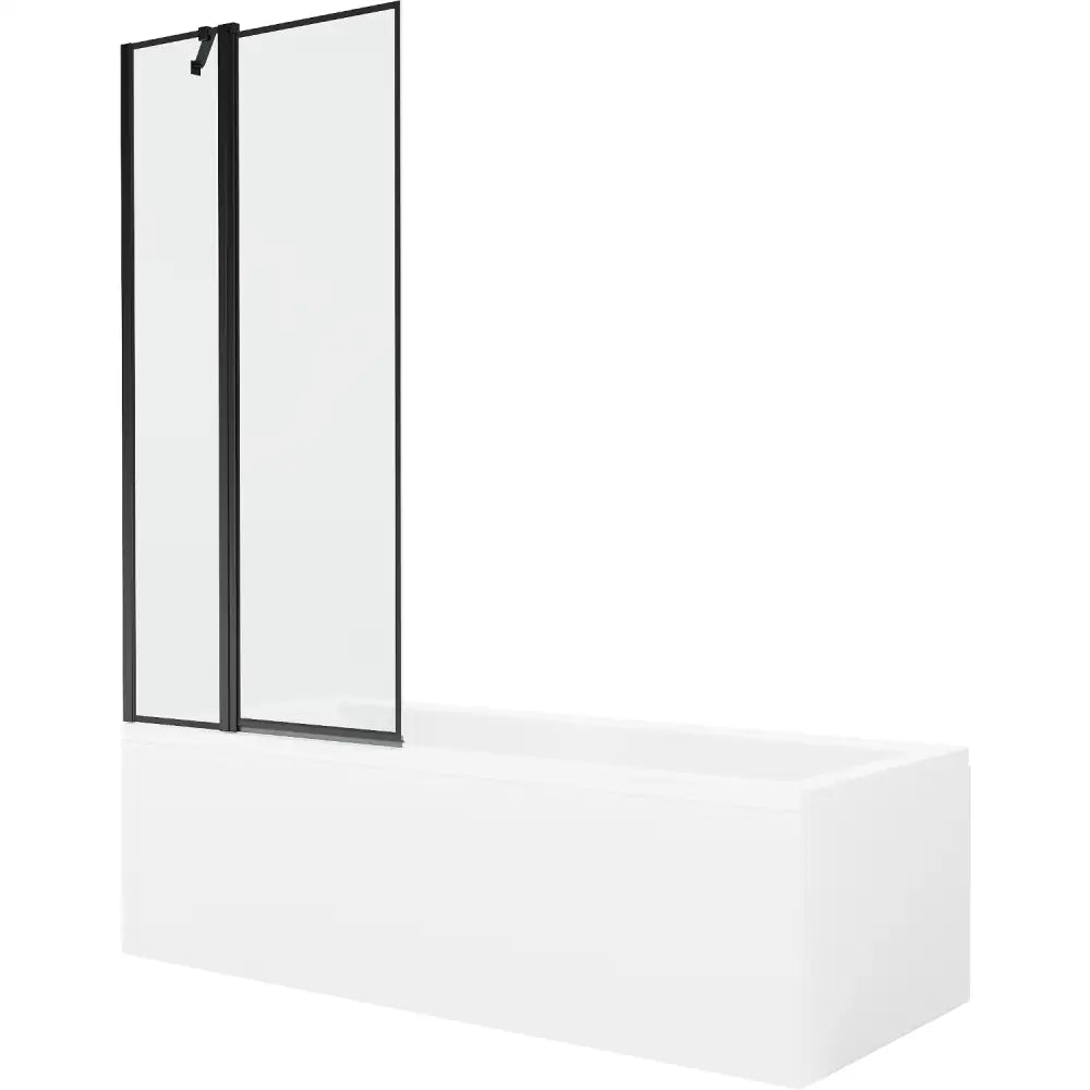 Cubik Rektangulært Badekar 170x70 Cm med Kledning og Ett-vinget Dusjvegg 80 Cm Svart Design - 550317070x