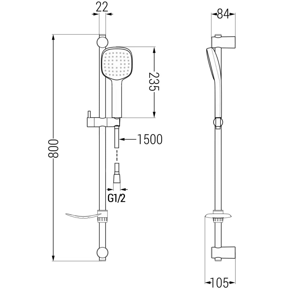 Dusjsett med Skyvedør Krom