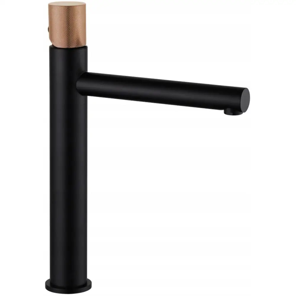 Elba One Høy Servantbatteri Svart/roségull - 74111-