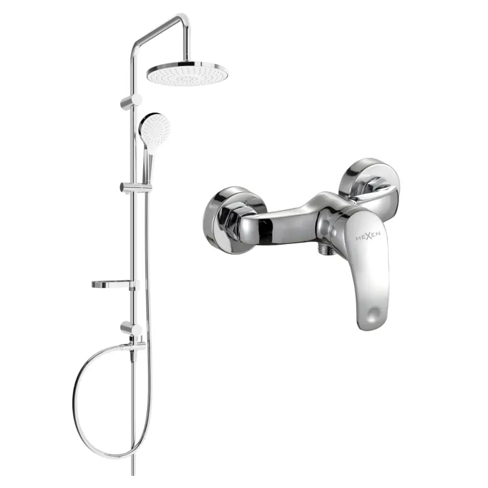 Dusjsett med Takdusj og Dusjbatteri Krom