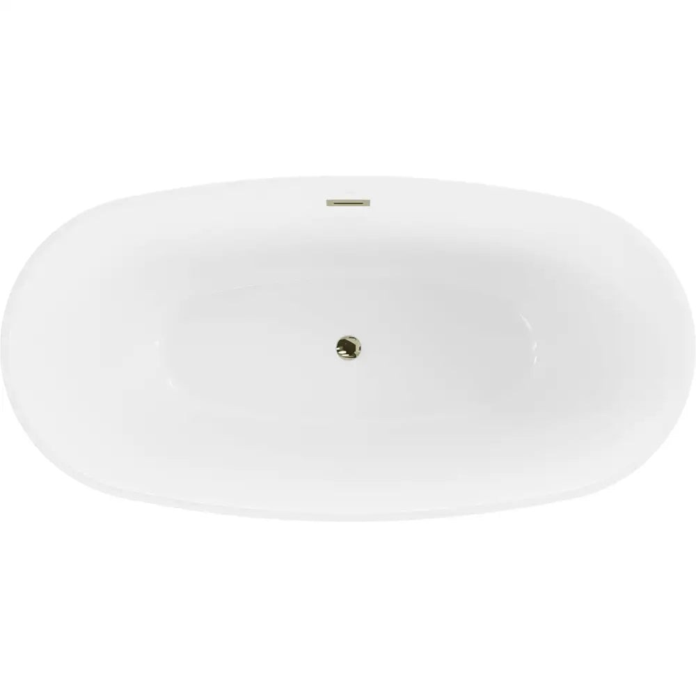 Eris Frittstående Badekar 170x85 Cm Hvit/svart Gull Overløp - 53441708575-g