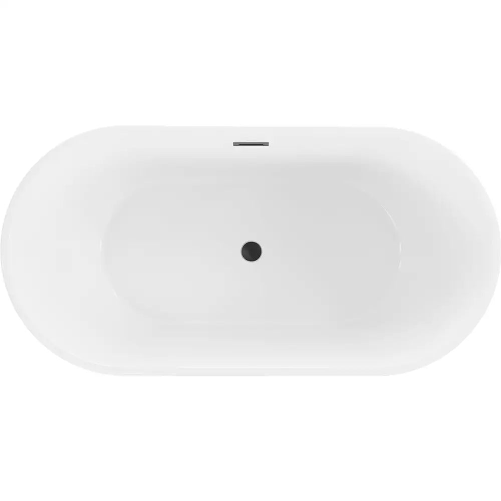 Flavia Frittstående Badekar 150x75 Cm Hvit/svart Svart Overløp - 54031507575-b