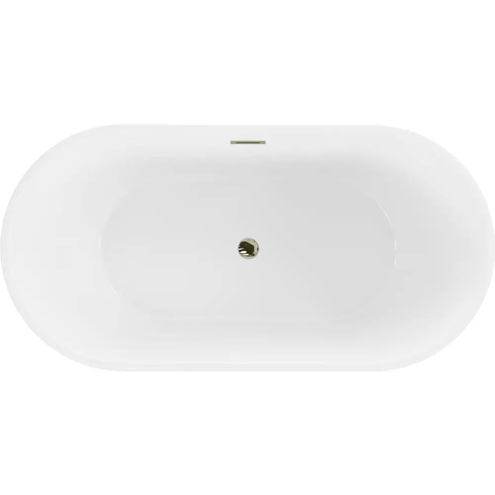 Flavia Frittstående Badekar 150x75 Cm Hvitt med Gull Overløp - 54031507500-g