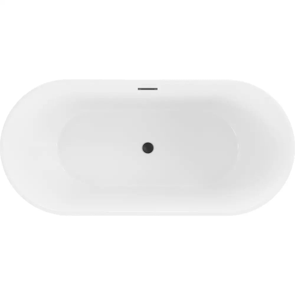 Flavia Frittstående Badekar 170x75 Cm Hvit med Svart Overløp - 54031708000-b