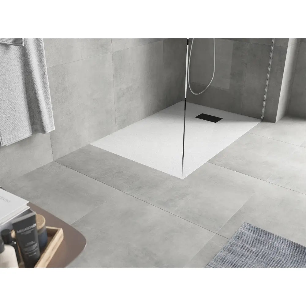 Hugo Rektangulær Smc Dusjbrett 110x80 Cm Hvit med Svart Deksel - 42108011-b