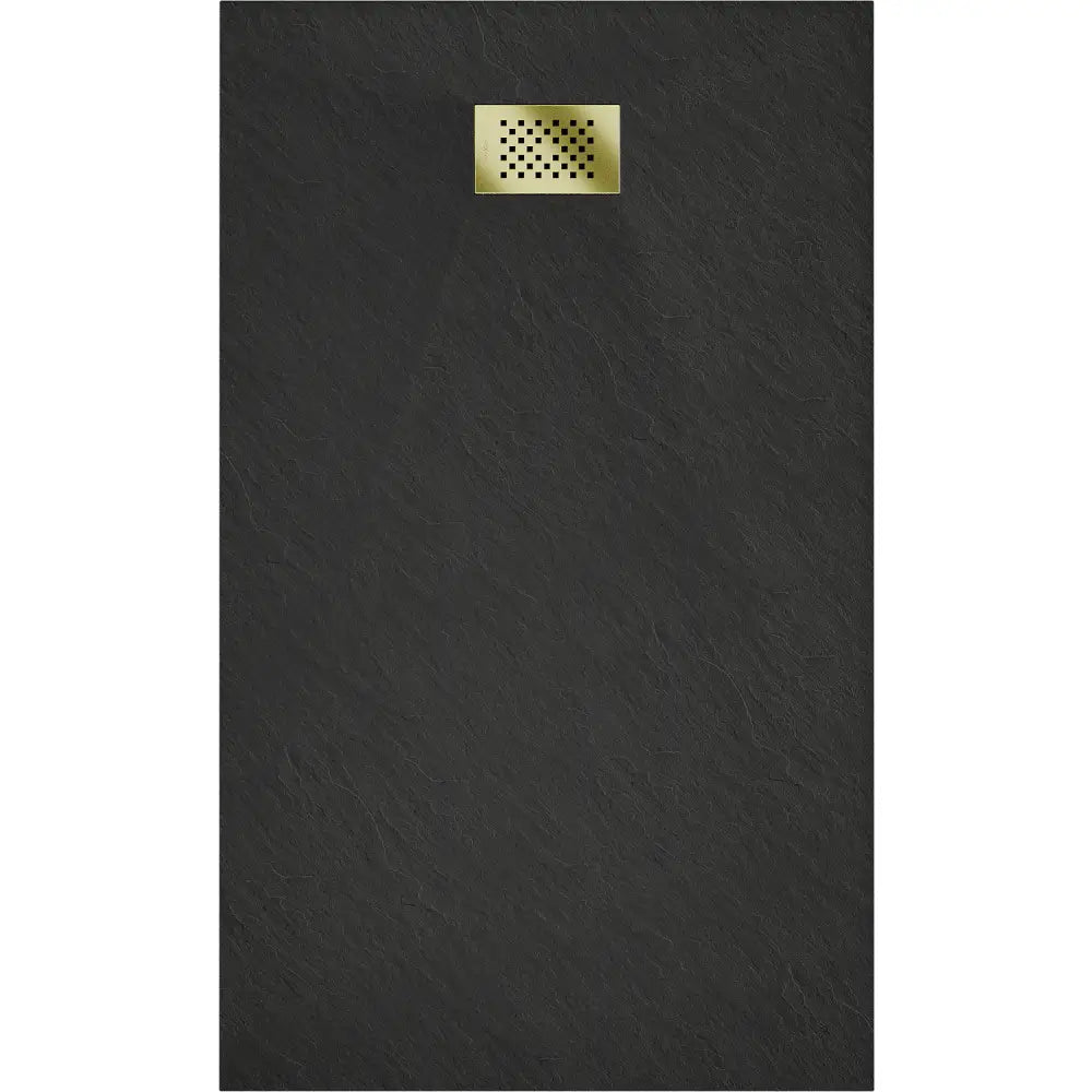 Hugo Rektangulær Smc-dusjbunn 140x90 Cm Svart med Gullfarget Deksel - 42709014-g