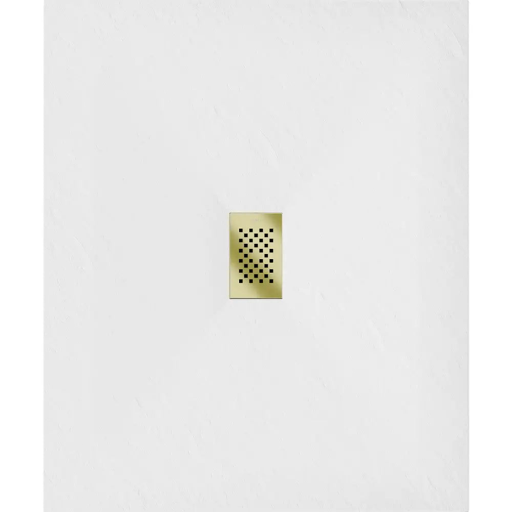 Hugo Rektangulært Dusjbrett Smc 110x100 Cm Hvitt med Gull Farge Deksel - 42101011-g