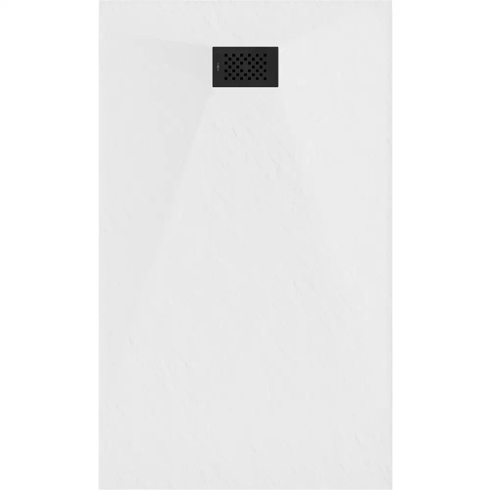 Hugo Rektangulært Smc-dusjbrett 140x80 Cm Hvitt med Sort Frontpanel - 42108014-b