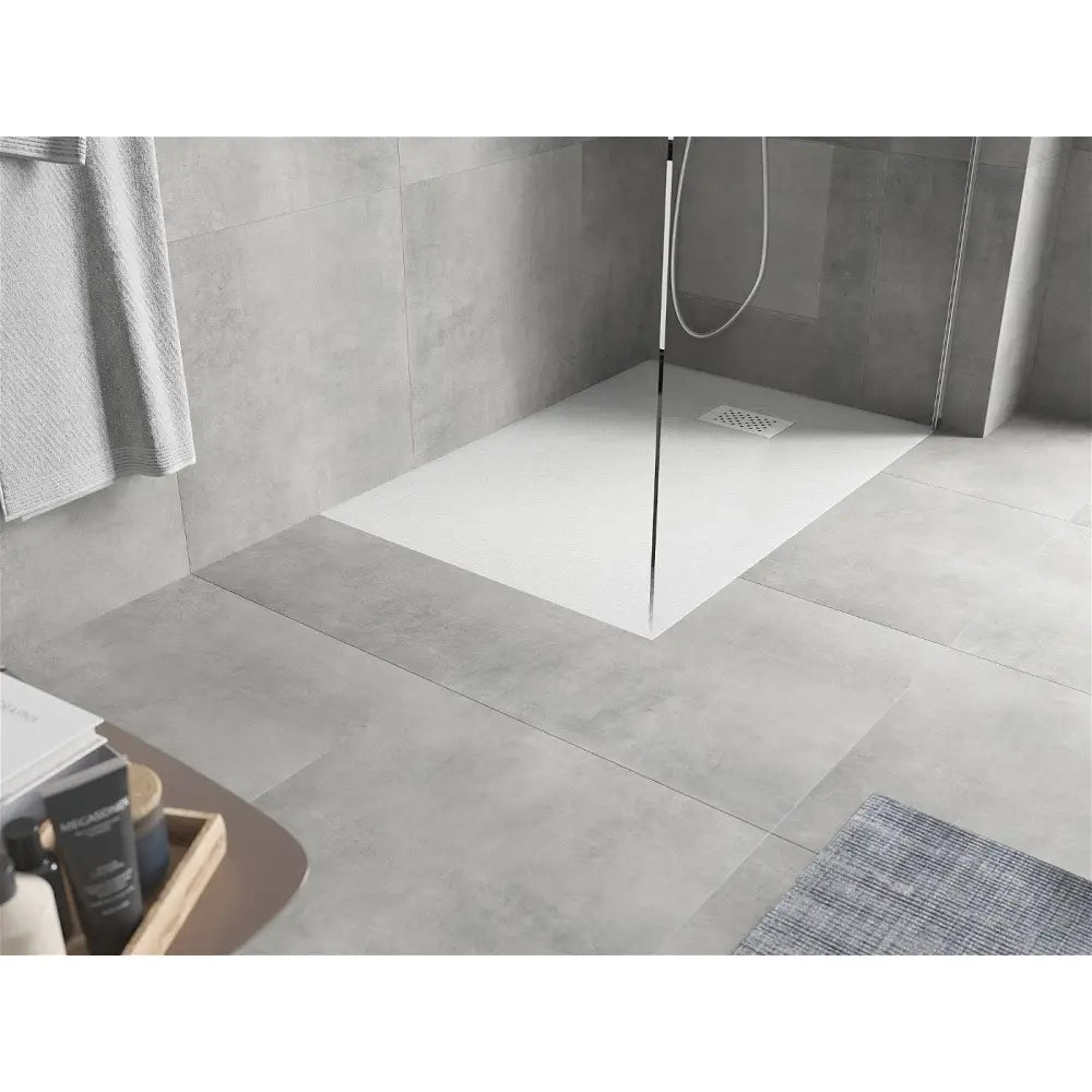 Hugo Rektangulært Smc-dusjbrett 80x70 Cm Hvitt med Hvit Frontpanel - 42107080-w