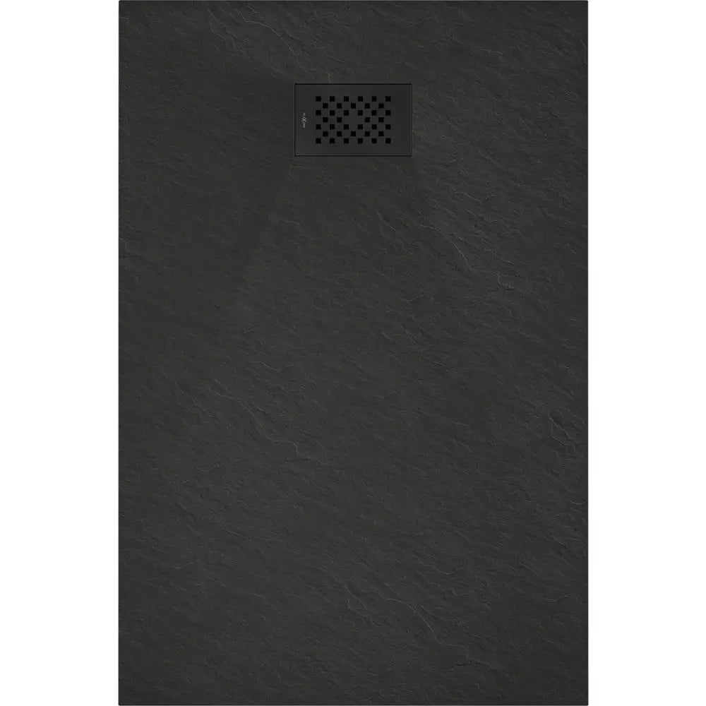 Hugo Rektangulært Smc-dusjbrett 90x70 Cm Svart med Svart Deksel - 42707090-b