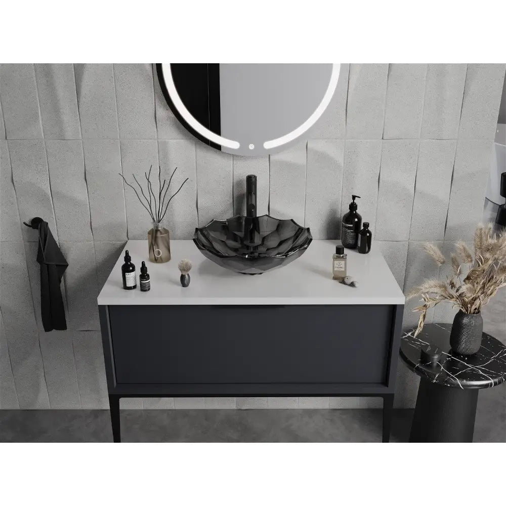 Inga Glasservant til Benkeplate 44x44 Cm Svart