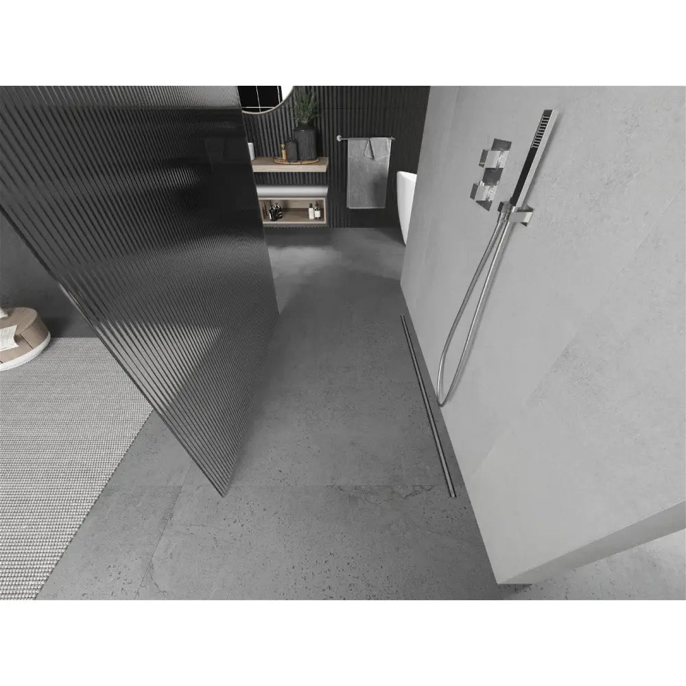 Dusjvegg 100x200 Cm Striper 8 Mm Krom