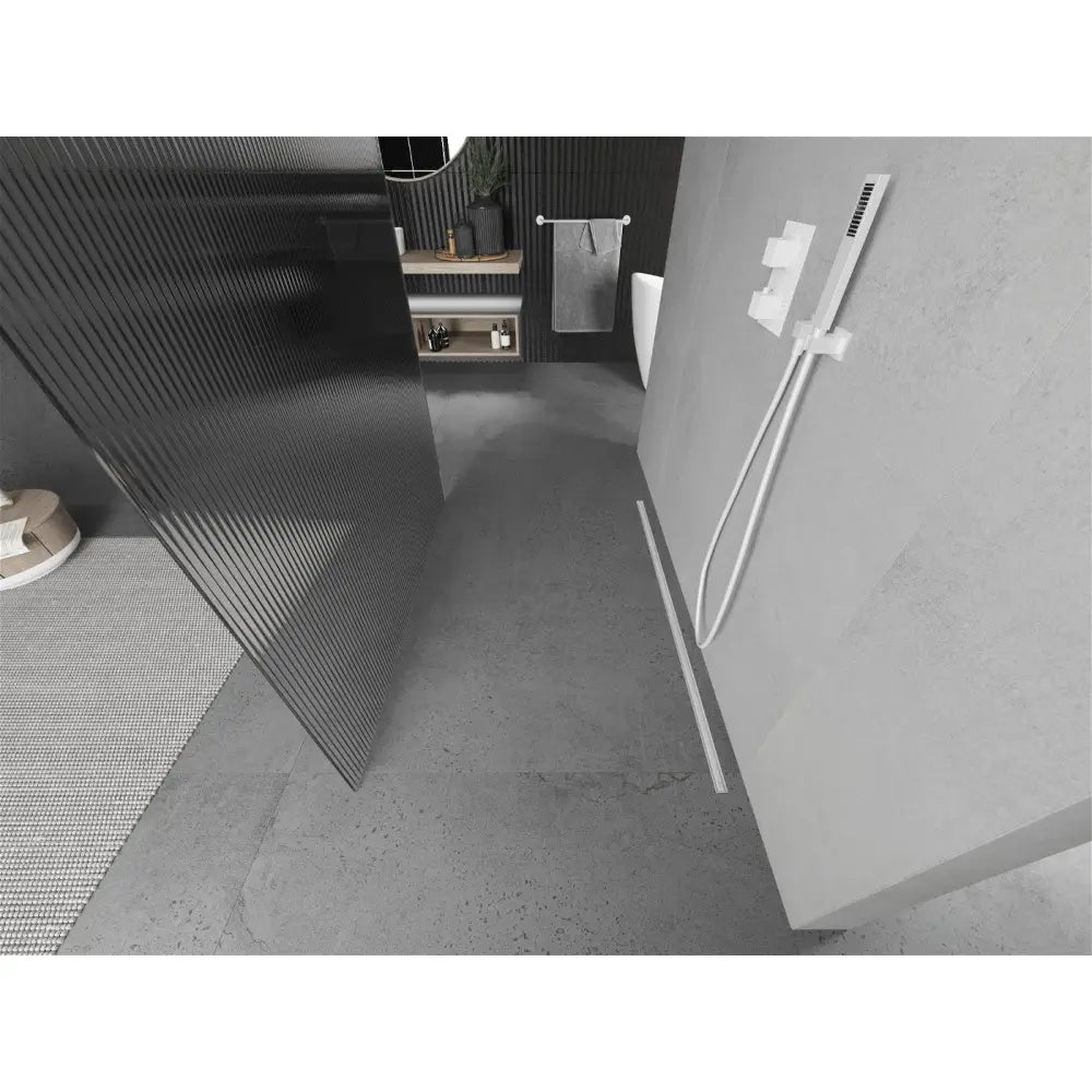 Dusjvegg 110x200 Cm 8 Mm Striper Hvit