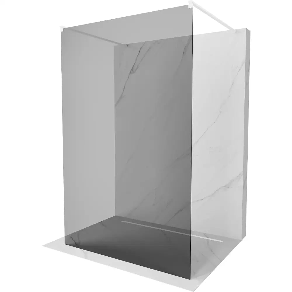 Dusjvegg 110x200 Cm Grafitt 8 Mm Hvit S1