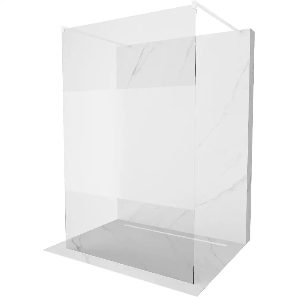 Dusjvegg 120x200 Cm Gjennomsiktig/frostet 8 Mm Hvit S1