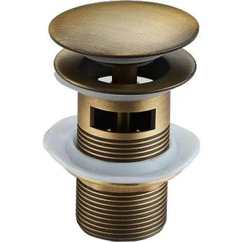 Klikk-klakk Rund Bunnventil med Overløp Antikk Bronse - 79920-