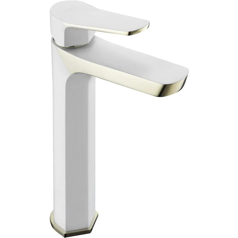 Lerma Høyt Servantbatteri Hvit/gull - 74310