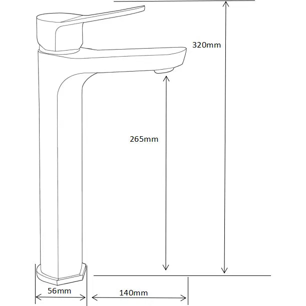 Lerma Høyt Servantbatteri Hvit/gull - 74310