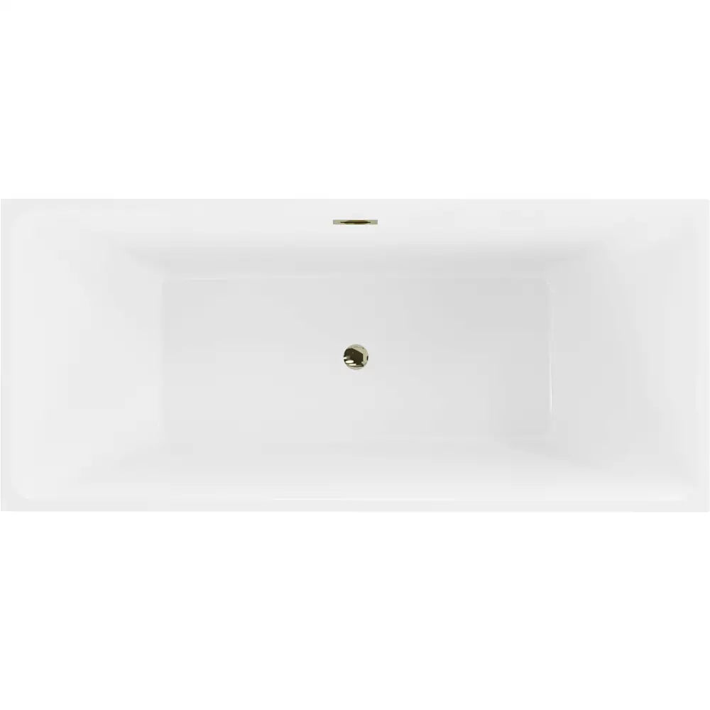 Lita Frittstående Badekar 170x75 Cm Hvit/svart Gull Overløp - 52121707575-g