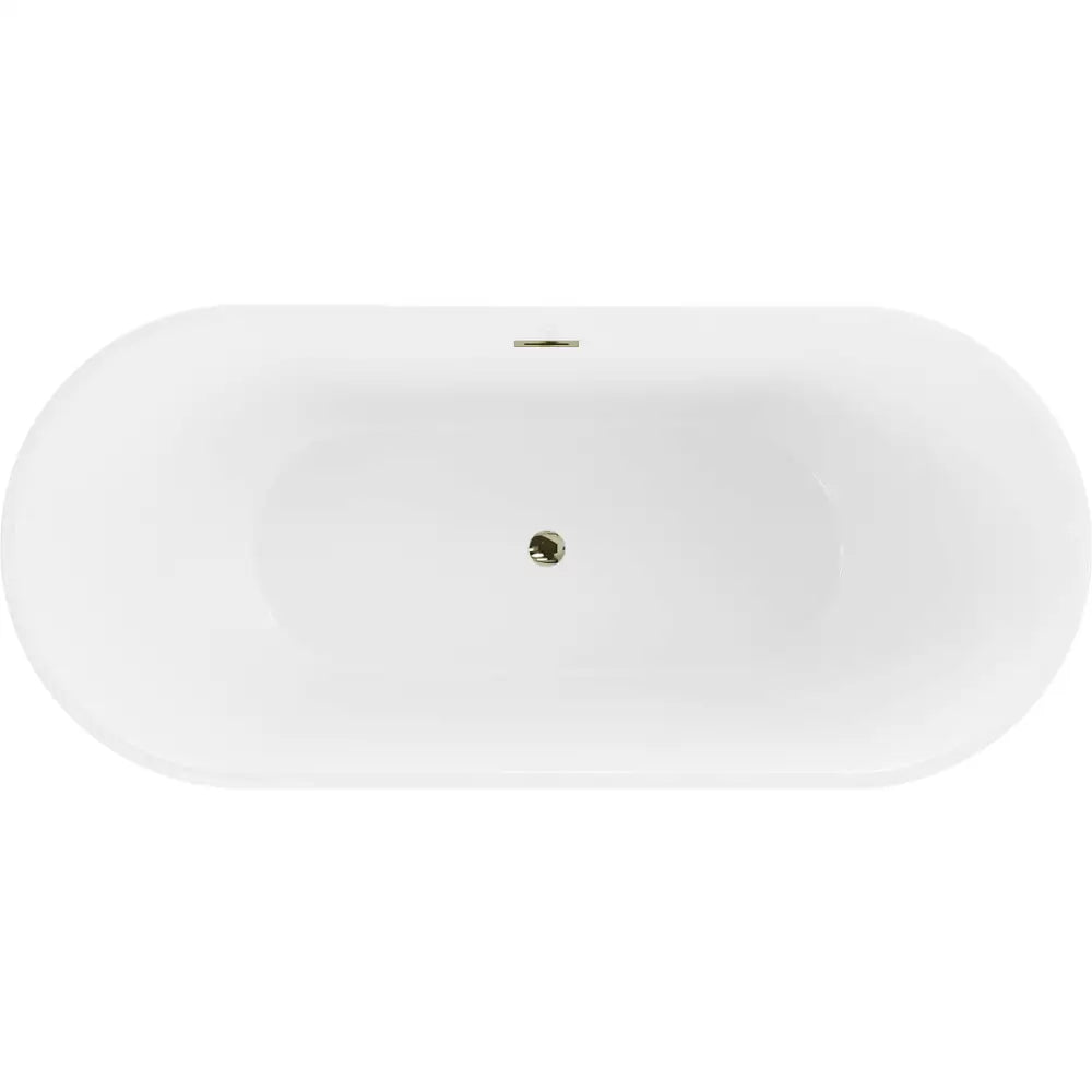 Luna Frittstående Badekar 180x80 Cm Hvit/svart Gull Overløp - 52031808075-g