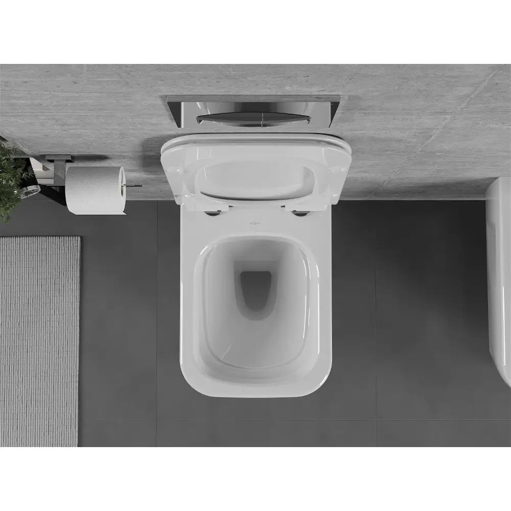 Margo toalettskål Rimless med soft-close slim sete, duroplast, hvit – montert eksempel