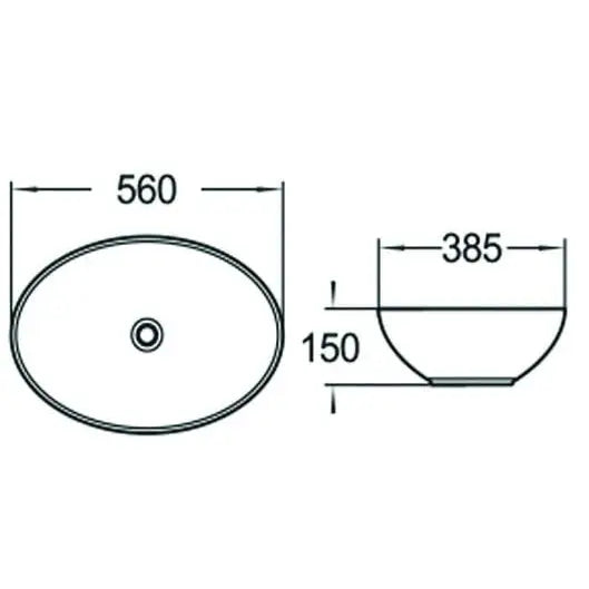 Marina Servant til Påmontering 56x38 Cm Hvit