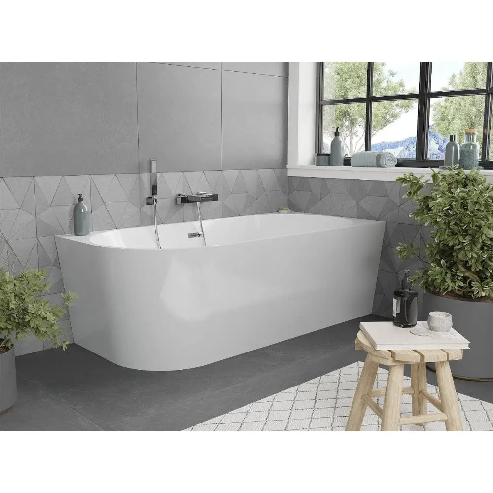 Mexen Mia badekar 140x75 cm sett fra siden med rektangulær form