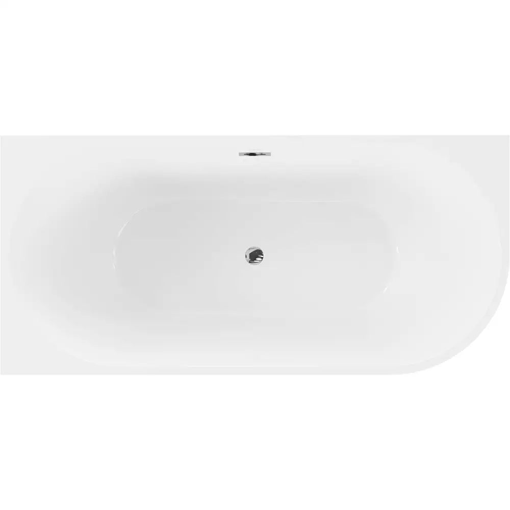 Mia Frittstående Hjørnebadekar Venstre 170x80 Cm Hvit/svart Overløp i Krom - 52691708075l