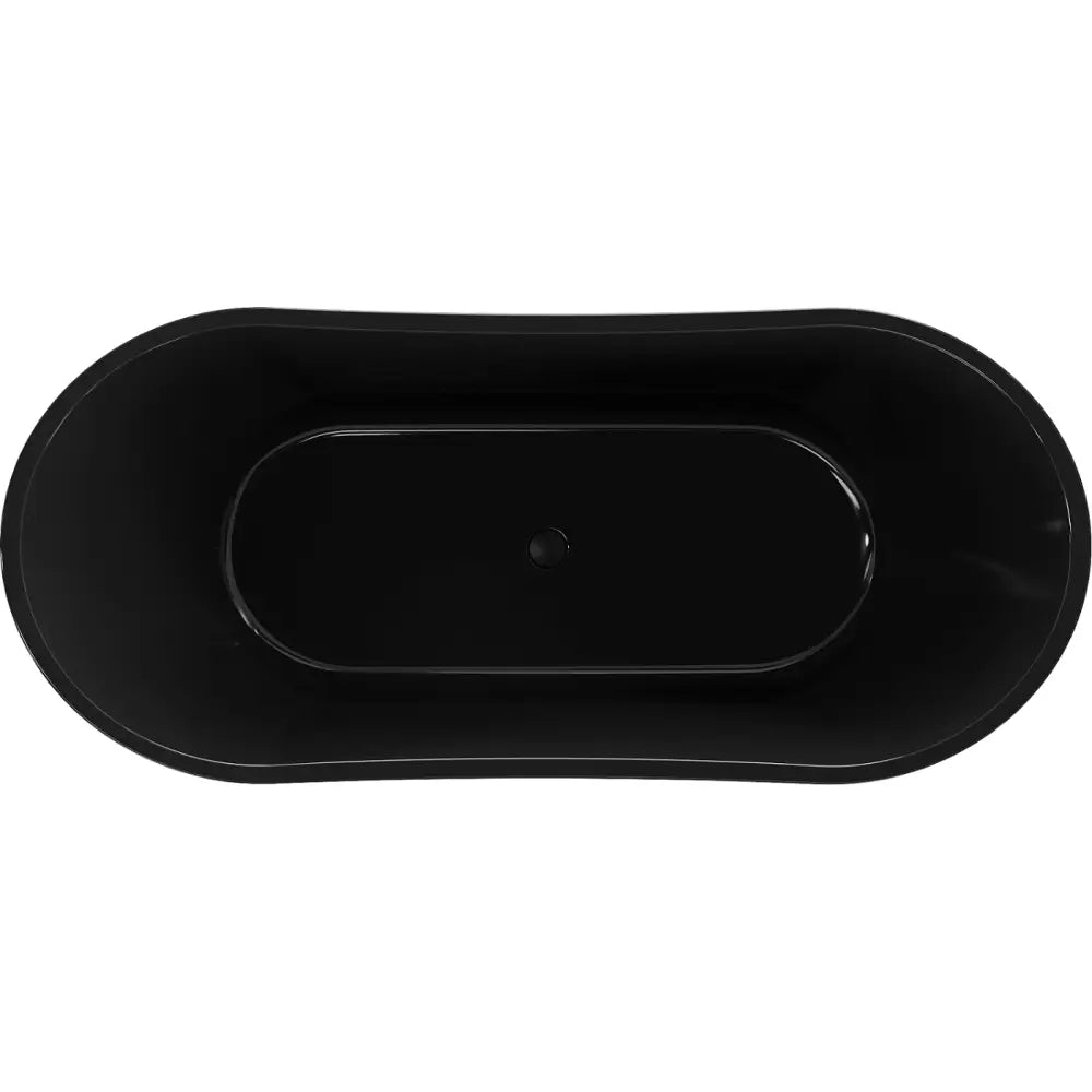 Montana Frittstående Badekar 170x80 Cm Svart med Svart Overløp - 52011708070-b