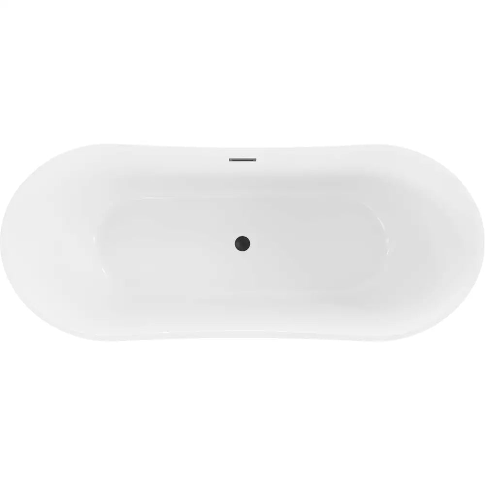 Montana Frittstående Badekar 180x80 Cm Hvitt Svart Overløp - 52011808000-b