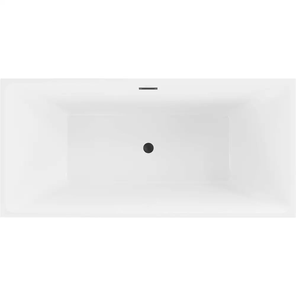 Nita Frittstående Badekar 170x80 Cm Hvit med Svart Overløp - 52091708000-b