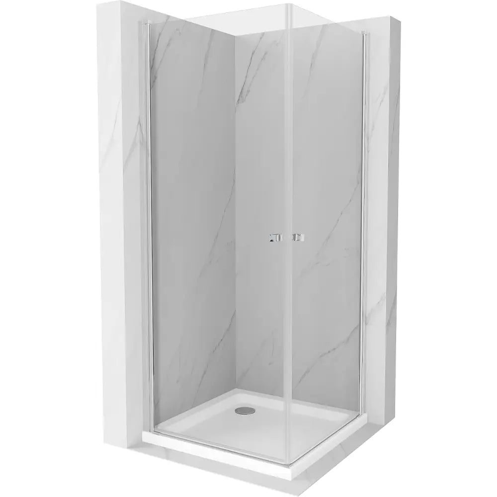 Dusjhjørne med Dusjbrett 90x90 Cm Gjennomsiktig Krom