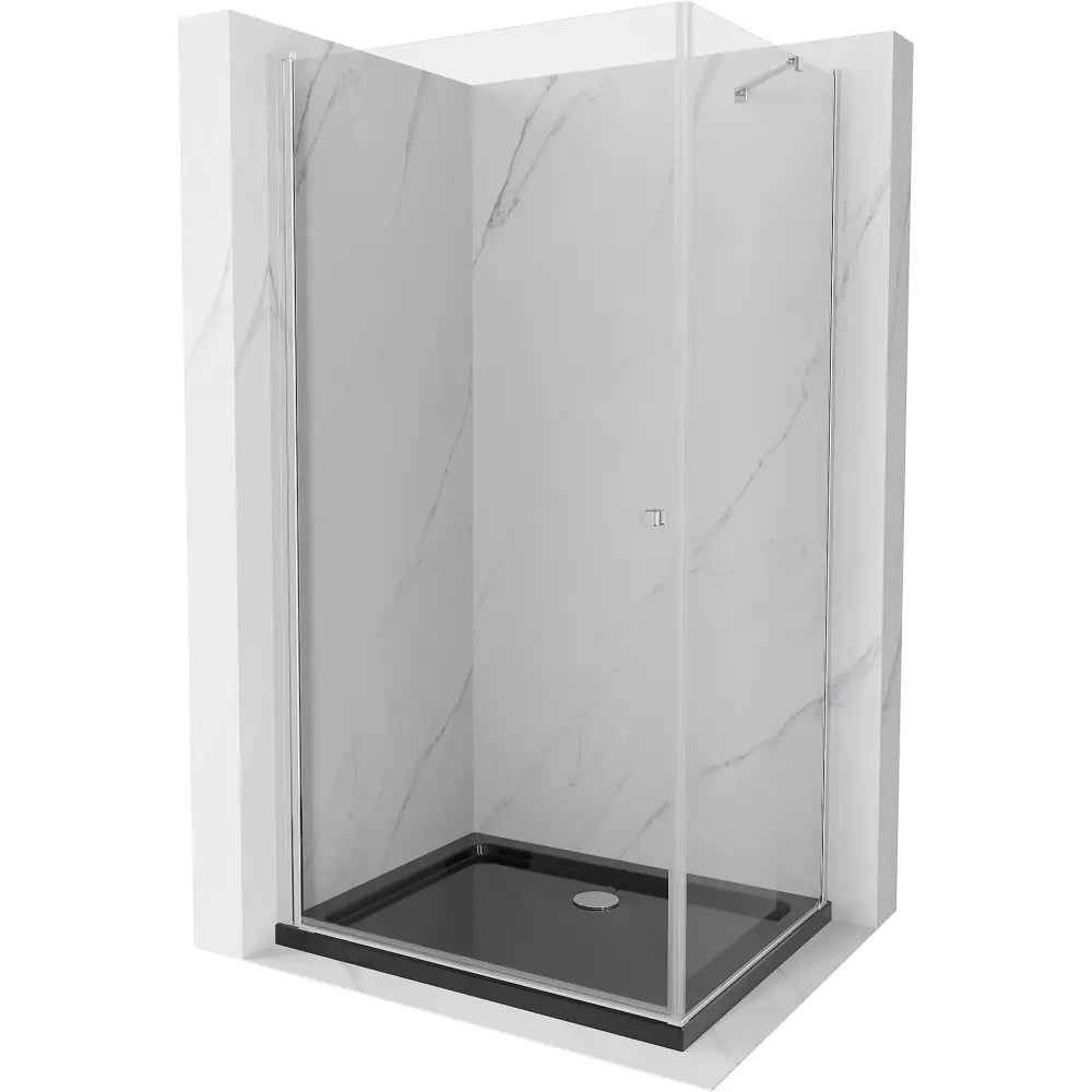 Dusjhjørne med Dusjbrett 80x110 Cm Transparent Krom