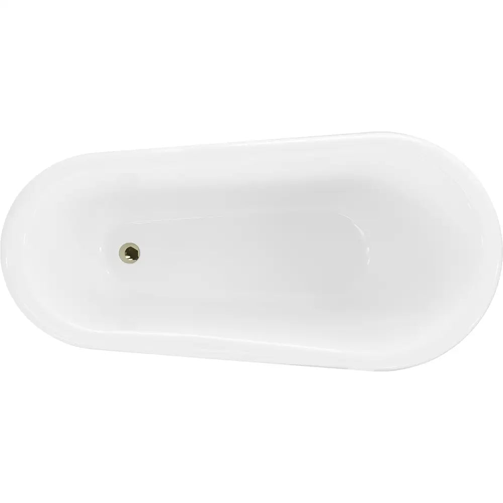 Retro Frittstående Badekar 150x73 Cm Hvit/svart Gullfargede Ben - 53251507375