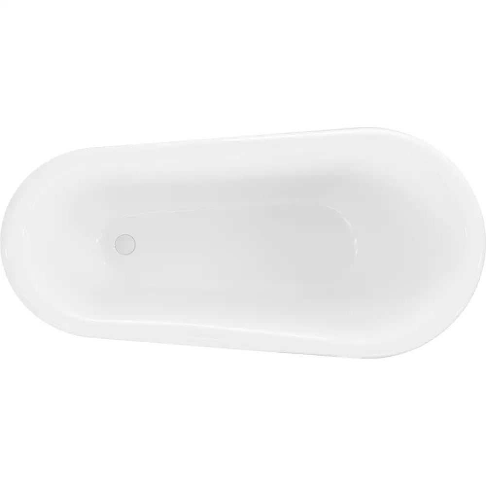 Retro Frittstående Badekar 150x73 Cm Hvit/svart Hvite Ben - 53251507375