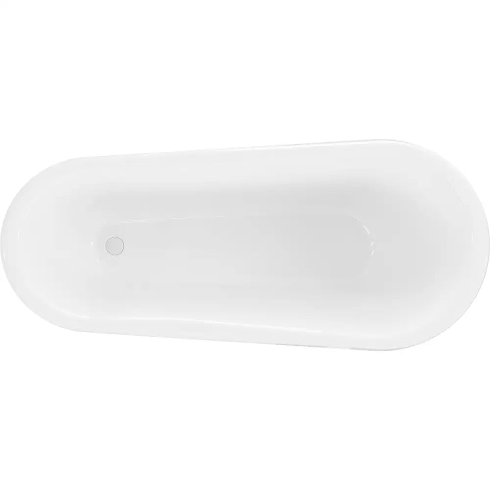 Retro Frittstående Badekar 170x75 Cm Hvit/svart Hvite Ben - 53251707575