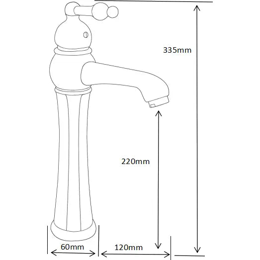 Retro Høy Servantbatteri Krom - 73210