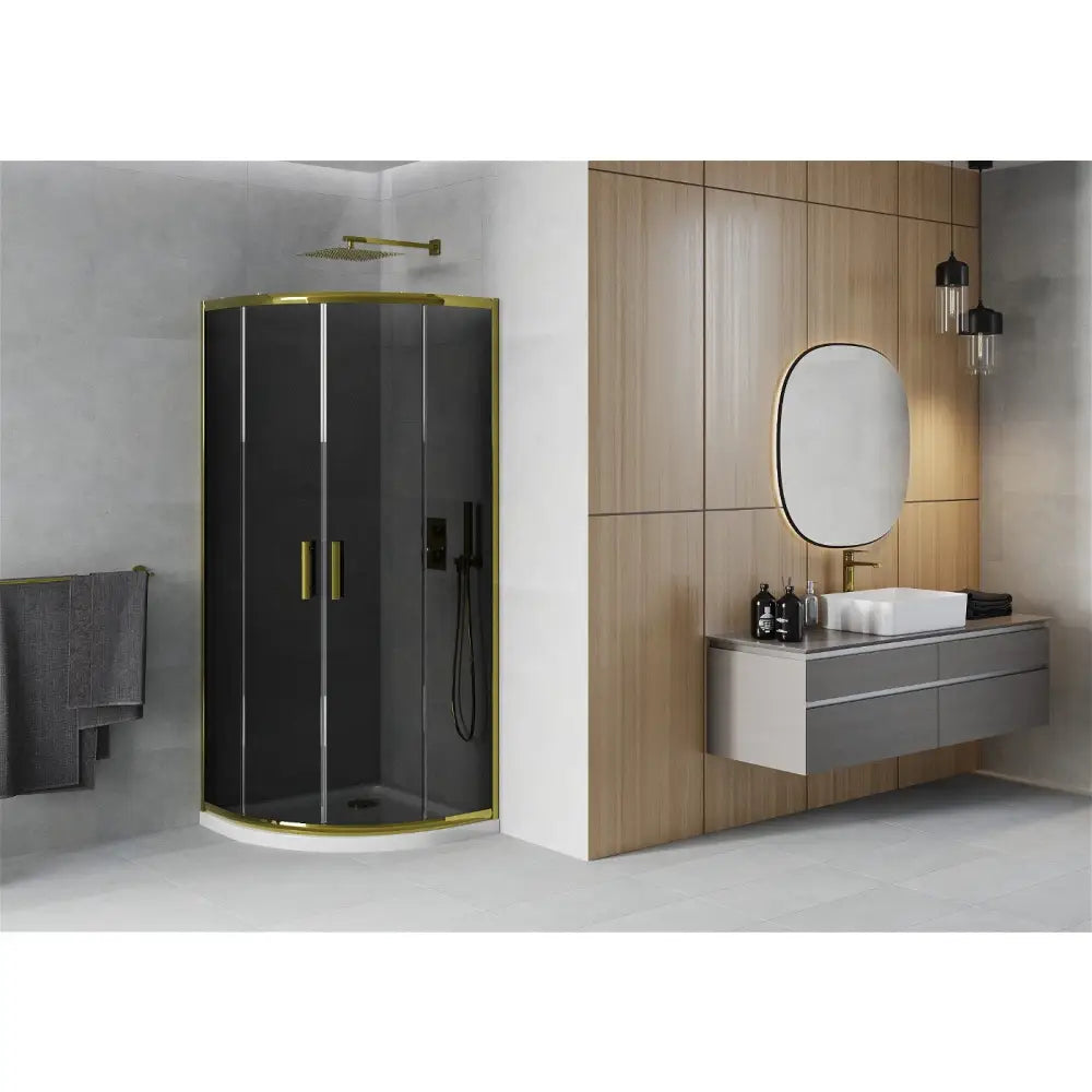 Dusjhjørne med Dusjbrett 80x80 Cm Grafitt