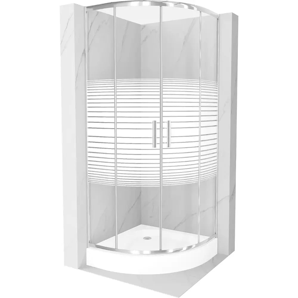 Dusjhjørne med Dusjbrett 80x80 Cm Striper Krom S2