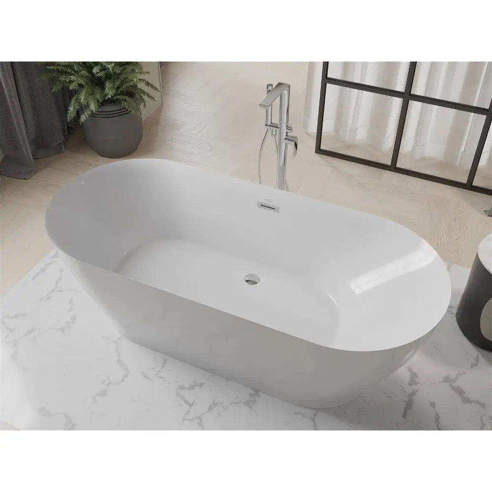 Roxy Frittstående Badekar 180x85 Cm Hvitt