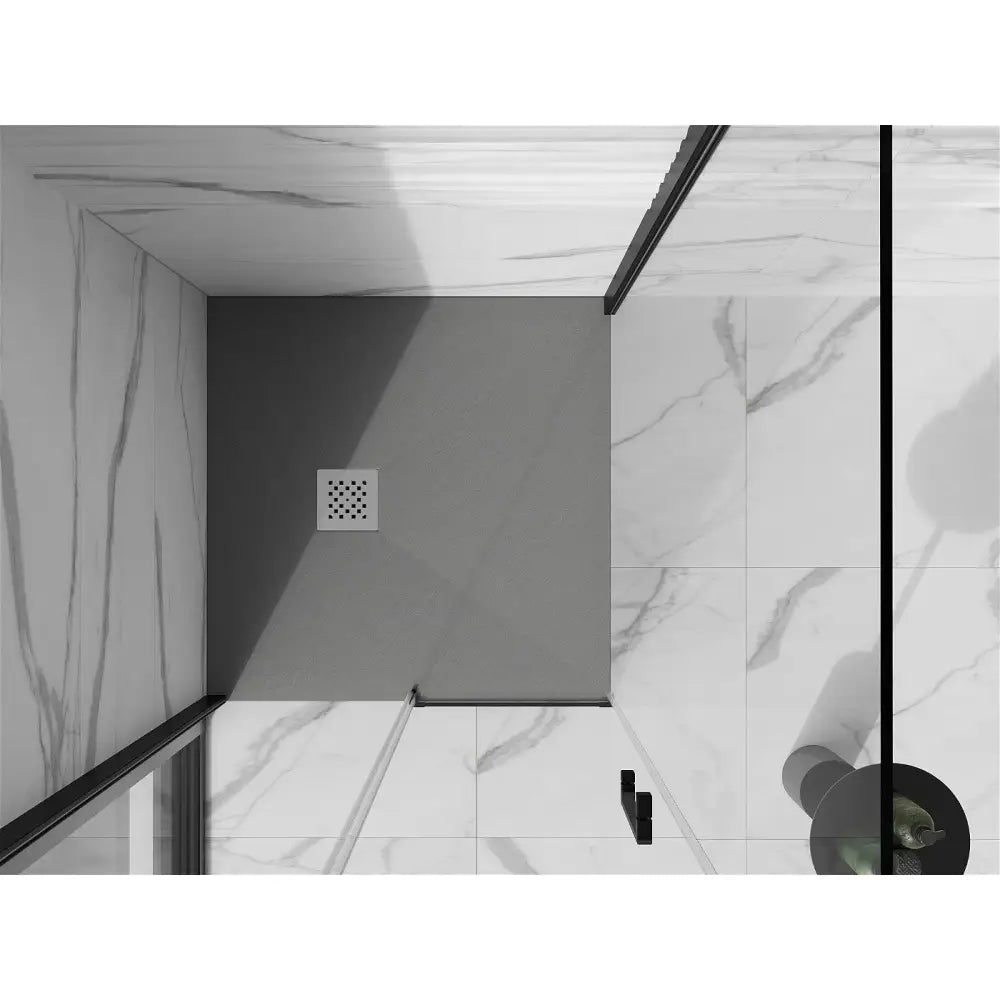 Stone+ dusjkar 80x80 – overflatedetalj mineral kompositt