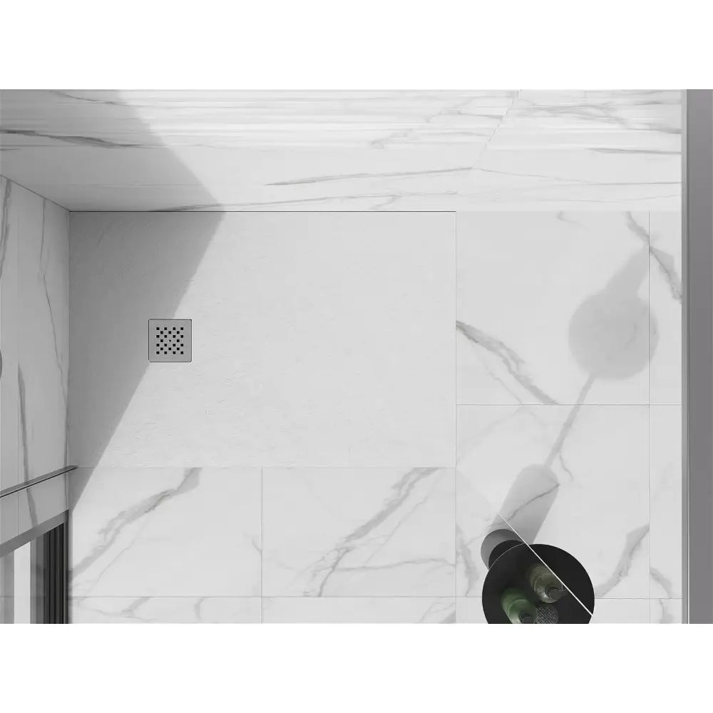 Stone + Kompositt Rektangulært Dusjbrett 90x70 Cm Hvitt