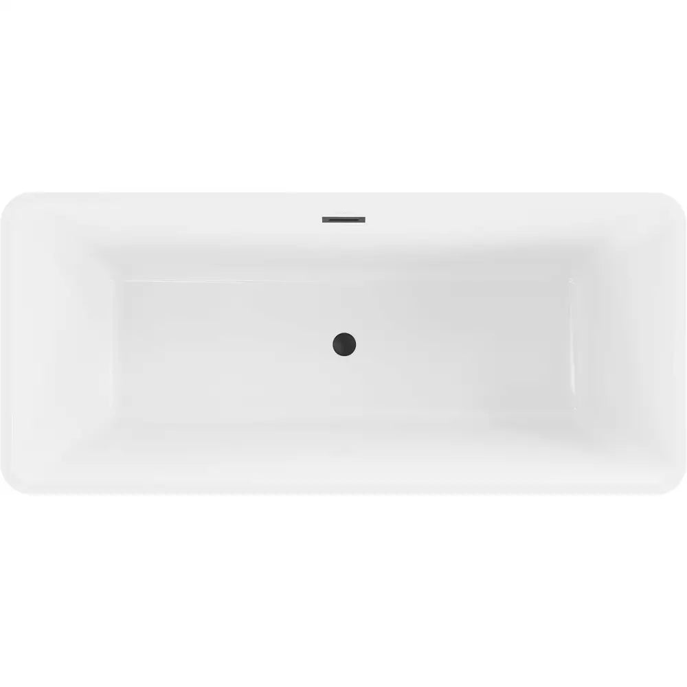 Tonia Frittstående Badekar 170x75 Cm Hvit med Svart Overløp - 52171707500-b