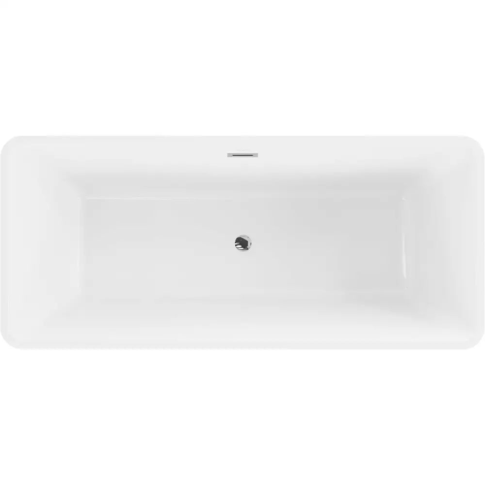 Tonia Frittstående Badekar 170x75 Cm Hvit/svart Overløp Krom