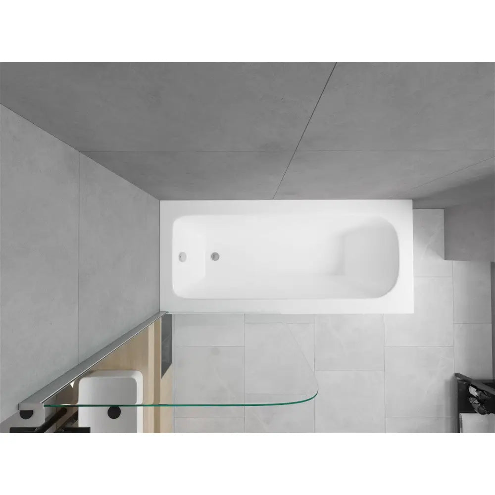 Vega Rektangulært Badekar 150x70 Cm med Kledning og 1-dørs Dusjvegg 70 Cm Gjennomsiktig Krom - 550115070x