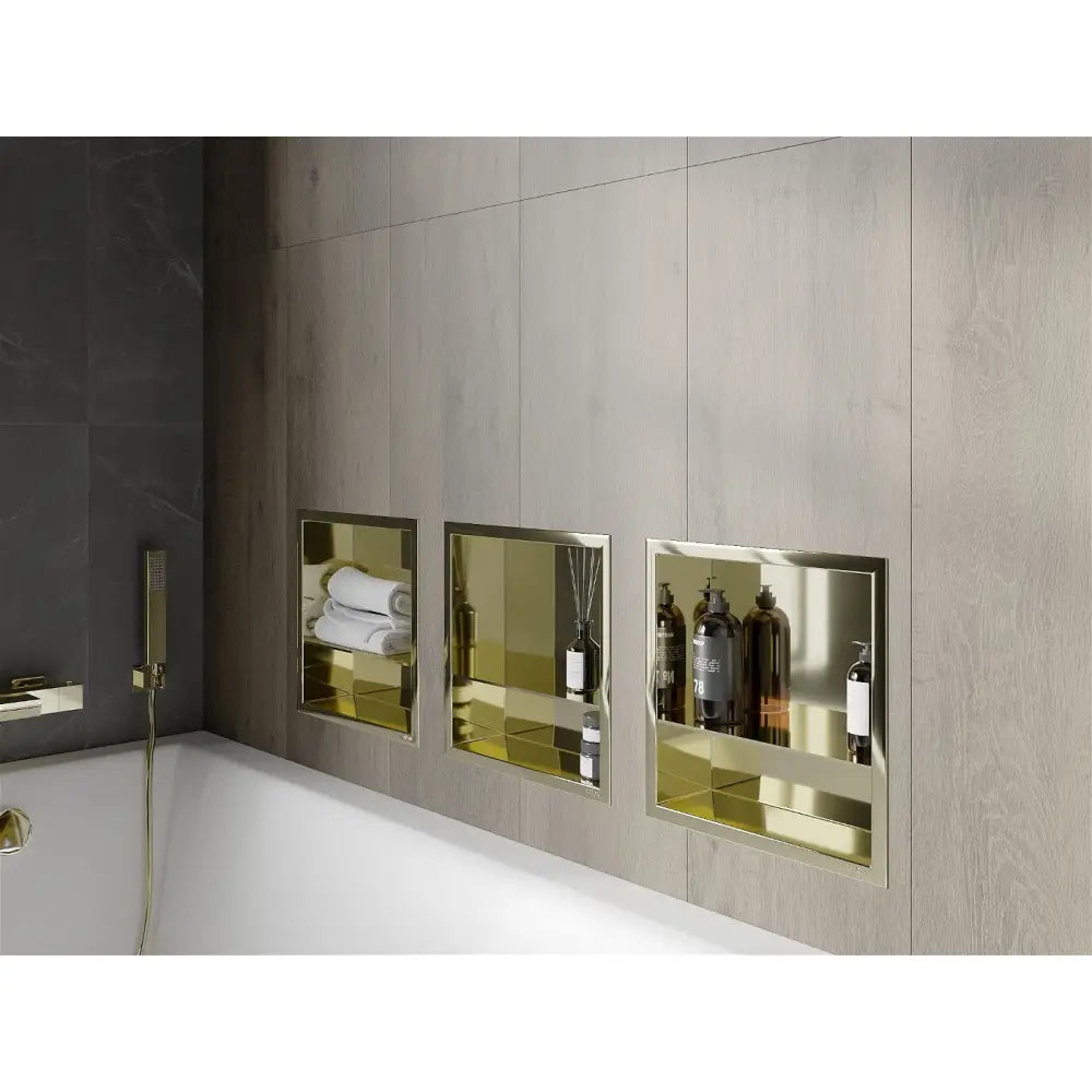 X-wall-r Nisjehylle med Kant og Hylle 30x30 Cm Gull - 1950303010s