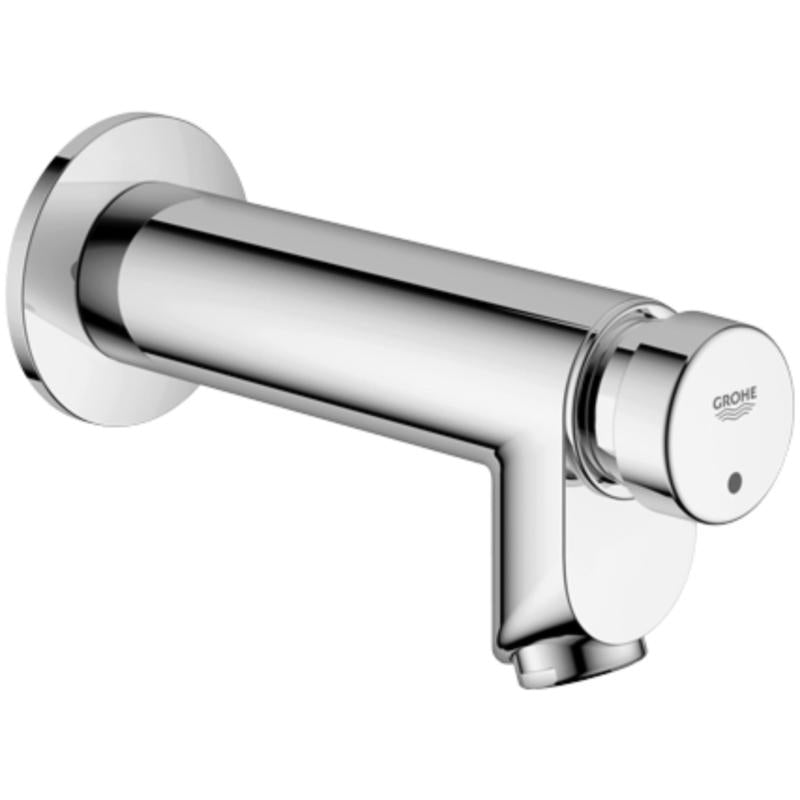 Logo Grohe på selvlukkende veggventil krom Grohe Euroeco Cosmopolitan T